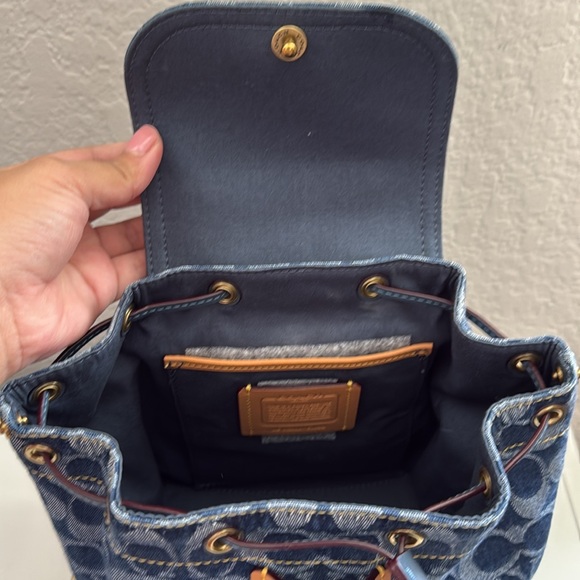 COACH Riya Backpack 21 In Signature Denim - Picture 7 of 10